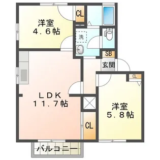 テクノハイツ藤 C【2階】の間取り