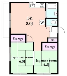 ハイツ越路【2階】の間取り