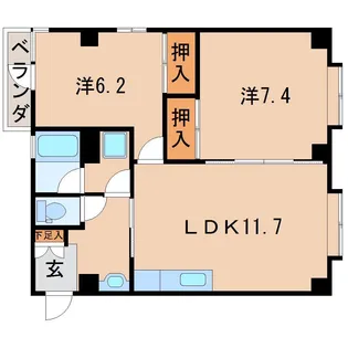 メゾン後川【3階】の間取り