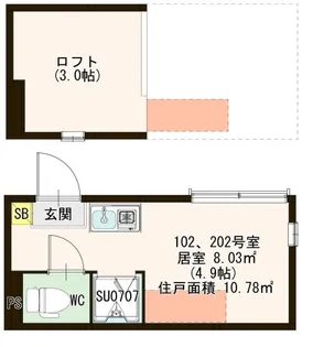 コンアモーレ町屋【1階】の間取り
