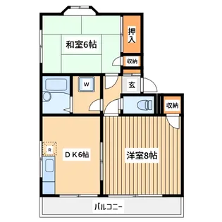 コーポ朝倉 A棟【1階】の間取り