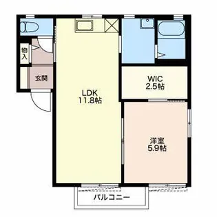 リバーサイド中島 E【1階】の間取り