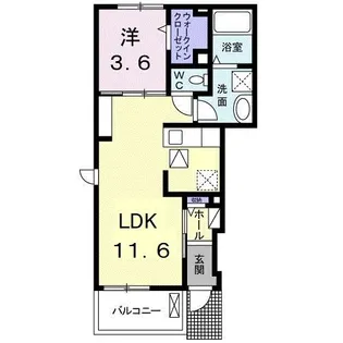 グラース メゾン中ノ町I【1階】の間取り