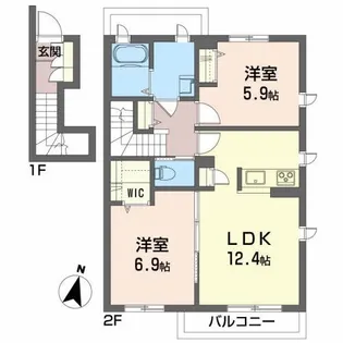 アミコート【2階】の間取り