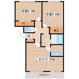 メゾンプルミエールK【1階】の間取り