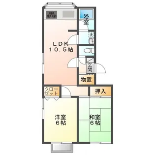 カネモトハイツみどり【2階】の間取り