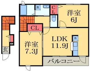 カレント・レジデンス【2階】の間取り