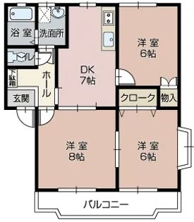 西高田ハイツ【1階】の間取り