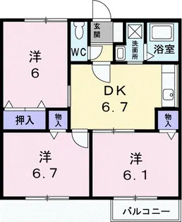 さくらんぼハイツ【2階】の間取り