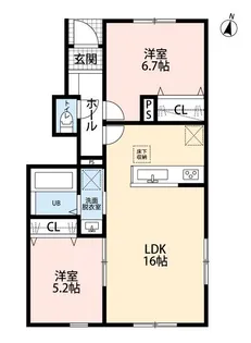 リーブルファインピアラシティ泉【1階】の間取り
