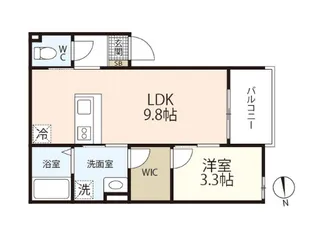 【仮】レガーレ七日市【3階】の間取り