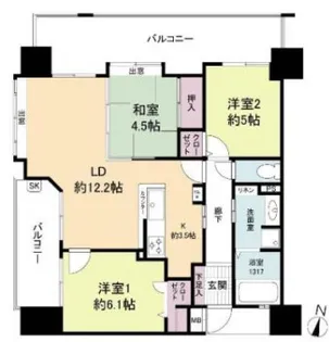 KDXレジデンス西公園【9階】の間取り