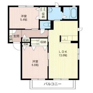 クロワールD【1階】の間取り