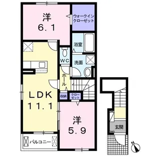 ヴィラクレスタ浜の宮I【2階】の間取り