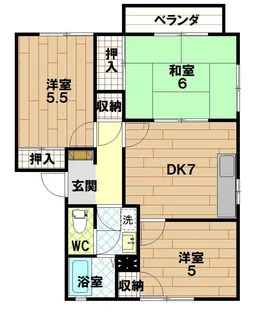 メゾン田喜野井【2階】の間取り