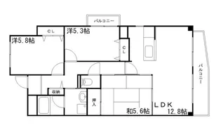 コーポ青山III【9階】の間取り