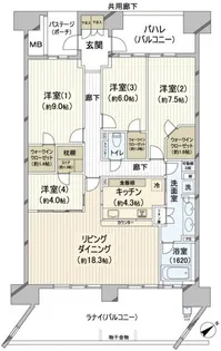 パークシティグランデ新浦安シーパレス【10階】の間取り