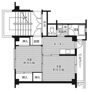 ビレッジハウス白枝1号棟【4階】の間取り