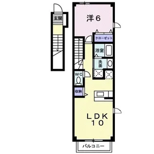 グリーンヒルうぐいすB【2階】の間取り