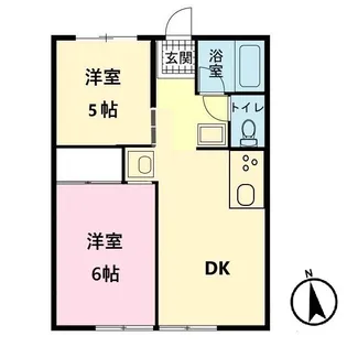 シティハイム白砂B【1階】の間取り