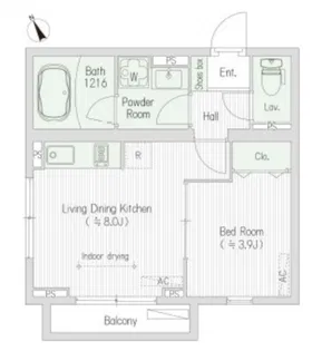 SQUARE市谷河田町hillside(スクエア市谷河田町ヒルサイド)【1階】の間取り