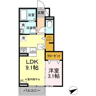 エスペランサ岩切【1階】の間取り