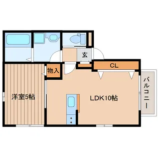グリーンリーヴス【2階】の間取り