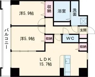 ソレイユ御蔵町【6階】の間取り