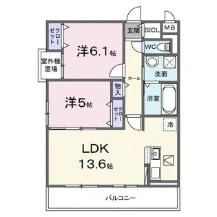 エアリーヒル【1階】の間取り