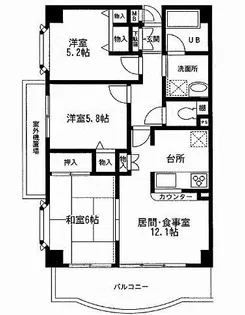 カトレア【3階】の間取り