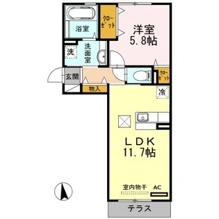 セジュール リバーグリーン【1階】の間取り