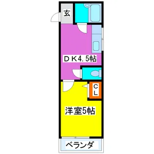 コーポ宮地【1階】の間取り