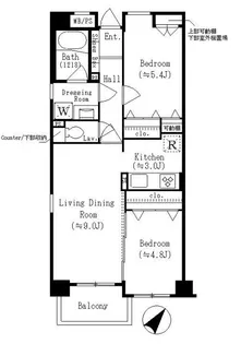 レジディア六本木檜町公園【2階】の間取り