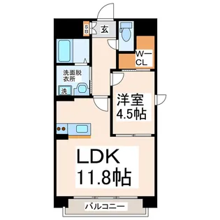 O-heドリュー熊本駅前【5階】の間取り