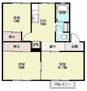 メゾン吉田A棟(小名浜寺廻町)【2階】の間取り