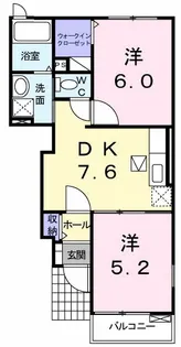 エスポワールB【1階】の間取り