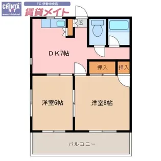 北マンション【3階】の間取り