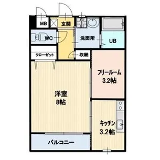 ラフィネ西軽井沢A【1階】の間取り