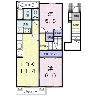 サン・フィオーレI【2階】の間取り