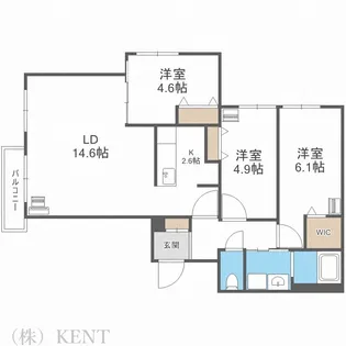 アルファスクエア円山2条【2階】の間取り