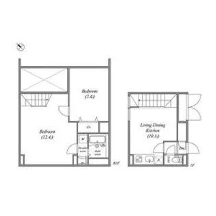 2LDKの間取り画像