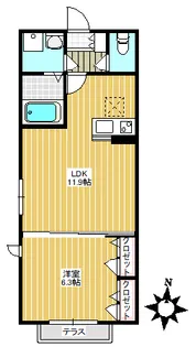 ブランメゾン春日屋【1階】の間取り