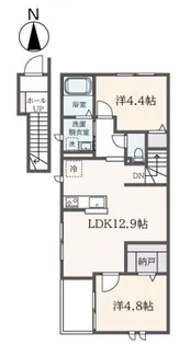 東京都狛江市駒井町2【アパート】の間取り