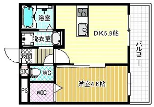 ステラウッド道明寺II【1階】の間取り
