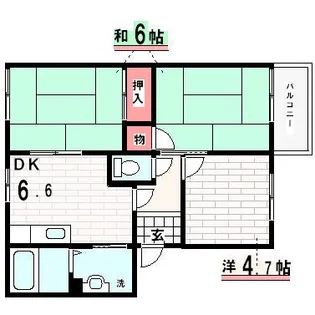 グリーンヴィレッジ南別府C 角【2階】の間取り