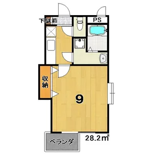 1Kの間取り画像