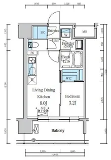 デュオフラッツ仙台木町通リネア【3階】の間取り