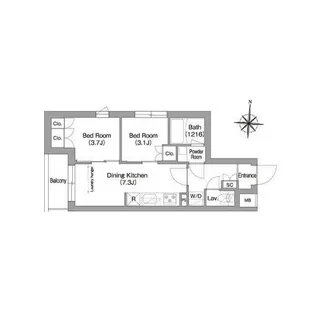 コンフォリア・リヴ南品川【3階】の間取り