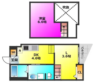 福岡県福岡市南区野間3【アパート】の間取り