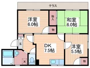 パレ・ド・リール地御前【1階】の間取り